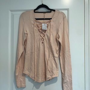 NWT Free People Deep V Tops with lace
